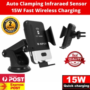 Automatic Clamping Car Charging wireless Charger Mount Air Vent Phone Holder New - Picture 1 of 10