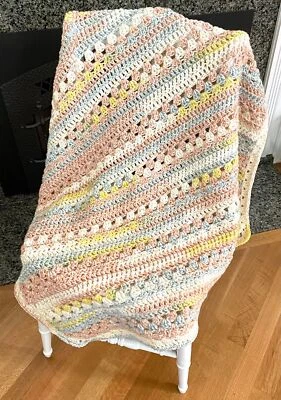 Handmade Crochet Granny Blanket Afghan Wrap Throw Baby Girl Boy Multicolor 33x33 - Image 1 of 3