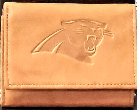 Carolina Panthers Genuine Leather Embossed Tri-Fold Wallet New Rico Industries Cover
