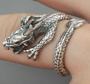11g JAPANISCHE DRACHENSCHLANGENKRALLE 925 STERLINGSILBER HERREN DAMEN RING ALLE GRÖSSEN - Bild 1 von 12