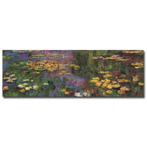 Water Lilies by Claude Monet Gallery-Wrapped Canvas Giclee Art (12 in x 36 in) - Picture 1 of 1