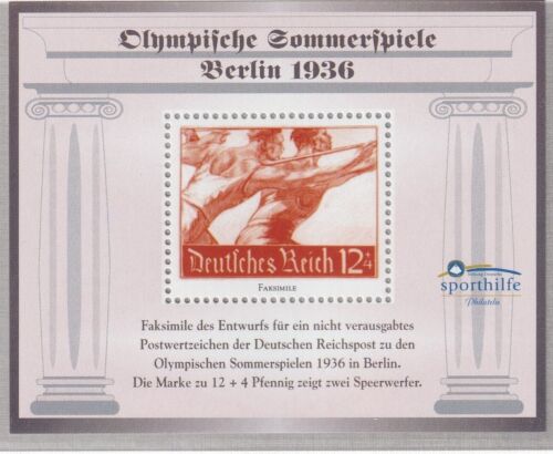 Dt. Reich 1936/BRD 2005: Speerwerfer! Nicht verausgabte Olympia-Marke, pf! 24-5B
