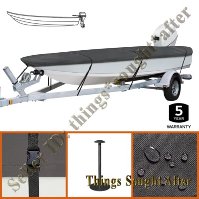 Trailerable V-Hull Boat Storage Cover 12 13 14' ft to 68" Beam Fishing StormPro - Image 1 of 4