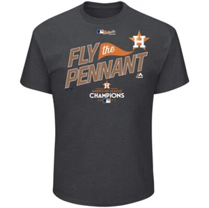 NWT Sz Large Men 2017 AL Champs Fly The Pennant Majestic T Shirt Houston Astros - Picture 1 of 1