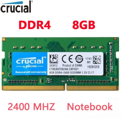 Crucial DDR4 8GB 1 x 8GB 2400 MHz PC4-19200 260-Pin SODIMM Notebook Memory RAM - Image 1 of 4