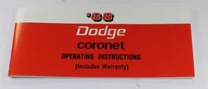 NEW 1968 Dodge Coronet Owners Manual - Picture 1 of 1