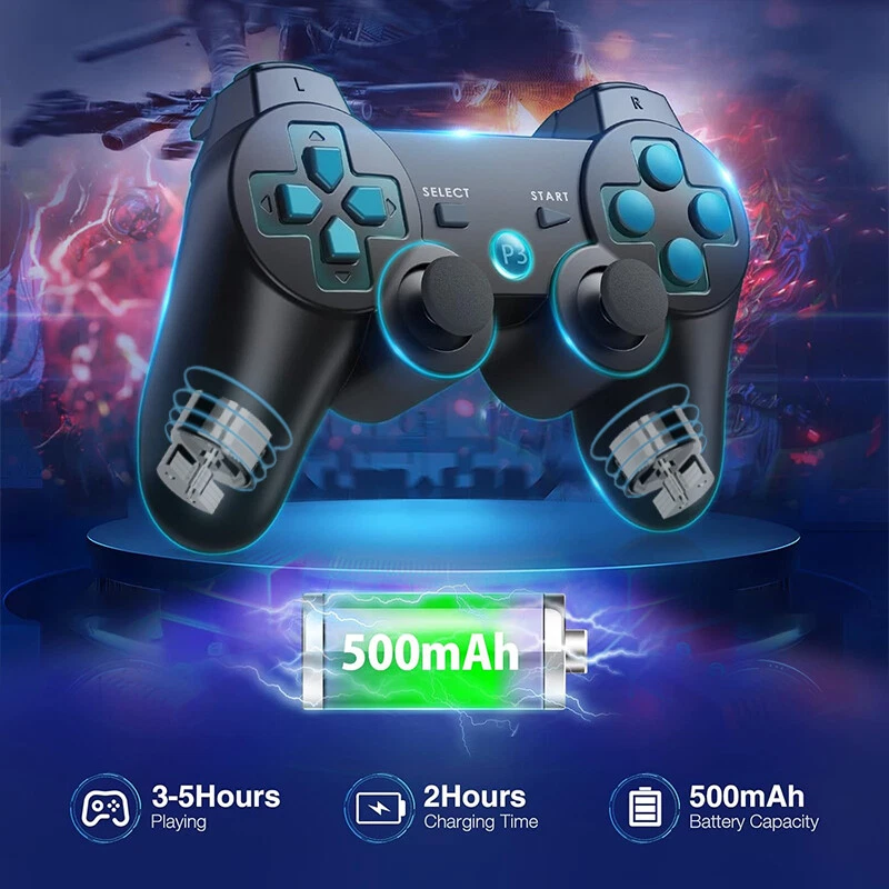 Wireless Bluetooth Video Game Controller Pad Black For PC PS3 PlayStation 3 - Image 1 of 4