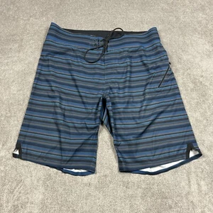 Lululemon Board Shorts Para Hombres 36 El Current Rayas Sin Forro Cremallera Bolsillo Nadar Playa - Imagen 1 de 8