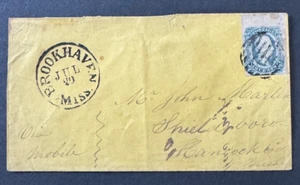 AtoZ. Civil War CSA Cover Brookhaven Mississippi. Nice Grid Cancel - Picture 1 of 3