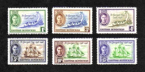 British Honduras 1948 Battle of St George's Cay full set of 6v. (SG 166-171) MNH Cover