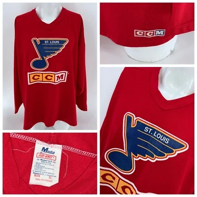 Vtg St. Louis Blues Maska CCM Practice Jersey XL Men Red Poly USA YGI P4-139 - Image 1 of 4