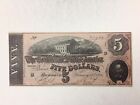 1864 Confederate States of America $5 Five Dollars - Civil War Note