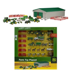 John Deere 70Pc Vehicle Set/Tractor/Truck/Shed/Kids Toy/Play/Animal/Diecast 5y+ - Picture 1 of 4