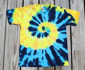 Tie Dye T-Shirt KIDS Small Spiral - Blue & Yellow - Bild 1 von 8