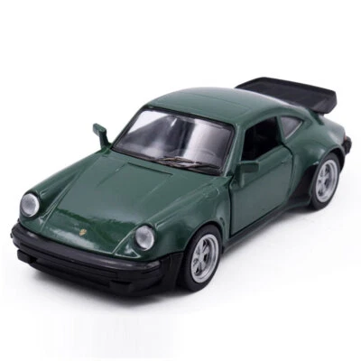 1: 36 保时捷 911 涡轮模型汽车压铸玩具车 2 门开拉绿色 — 第 1/4 张图片