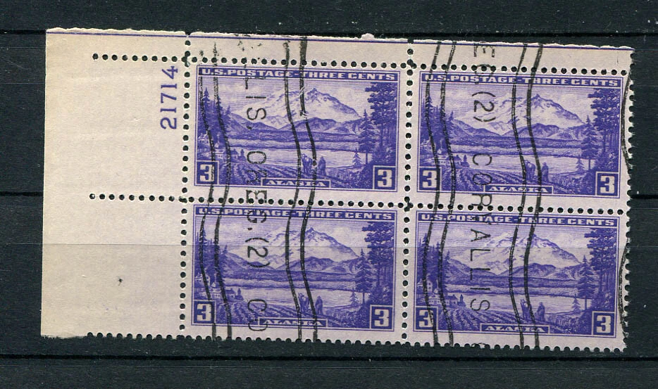 USA : Scott # 800 - Plate Block # 21714 - used - Image 1 of 1