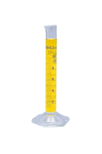 Graduated Cylinder Measuring 10 ml:0,2 ml+/-0,1ml Borosilicate Glass 3.3 Class A - Picture 1 of 1