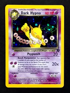 2000 Pokemon DARK HYPNO Team Rocket HOLO RARE Unlimited Edition Card 9/82 SWIRL - Picture 1 of 4