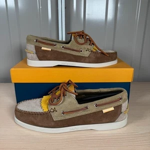 Zapato de Barco Universal Works x Sebago Portland Multi-Tone Marrón/Blanco Talla UK 7 - Imagen 1 de 14
