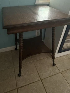 Late 1800s Tiger Oak Fern Table Antique VTG - Picture 1 of 6