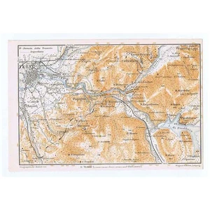 ITALY Environs of Terni - Antique Map 1909 Baedeker - Picture 1 of 1