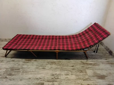 Vintage LAFUMA tiled camp bed deckchair - Image 1 of 4