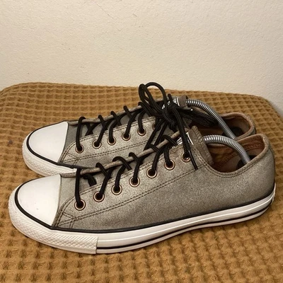 Zapatos Converse All Star Cuero Chuck Taylor Para Hombre Talla 10 Parte Superior Baja Gris Negro Foto 1 de 4