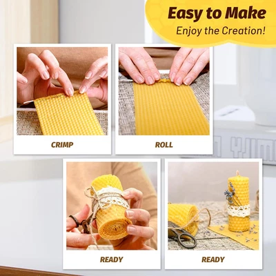 Natural Beeswax Candle Making Kit for Kids and Adults-12 Beeswax Sheets for Kits - Image 1 of 4