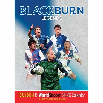 PILLAR BOX RED Blackburn Rovers FC Legends A3 Calendar 2026 - Football - Month To View
