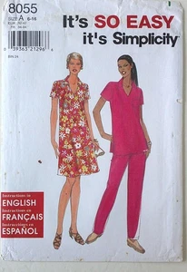 Simplicity 8055 Misses Dress Top Pants Sewing Pattern Sz 6-16 - Picture 1 of 1