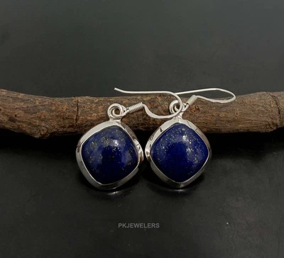 Orecchini donna in argento sterling 925 pietra preziosa naturale lapislazzuli... - Immagine 1 di 4