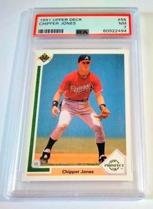 CHIPPER JONES *HOF RC* ROOKIE CARD 1991 Upper Deck Top Prospects #55 *PSA GRADED - Picture 1 of 4