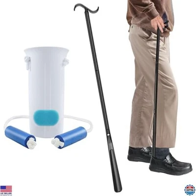 Kit de dispositivo de ayuda de calcetines 3 en 1 para personas mayores [calcetín y palo de vestidor] -Sock Aide Foto 1 de 4