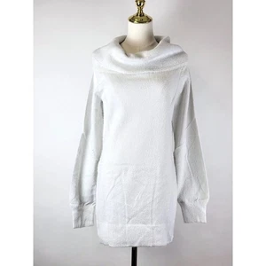 Suéter INC International Concepts Mujer M Blanco Lavado Capucha Cuello Pestañas Tejido - Imagen 1 de 8