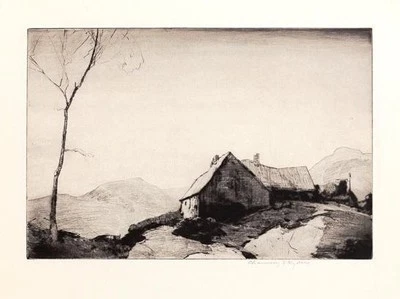 Widow Shannon's Place Chauncey Foster Ryder 1920 American Tonalist Etching Print - Image 1 of 2