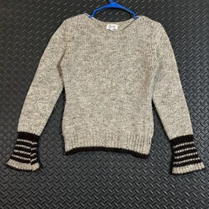 Fioreblu Made in Italy Woll Strick Pullover Damen klein braun gestreift Bündchen ausgestellt - Bild 1 von 7
