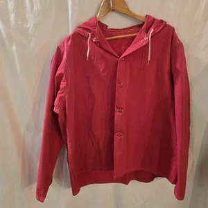 JC Higgins Red Cotton Jacket With Hood Vintage 30s/40s - Picture 1 of 9