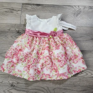 Vestido Koala Bebé Niñas Bebé Talla 12 Meses Blanco Rosa Floral Nuevo con Etiquetas - Imagen 1 de 10