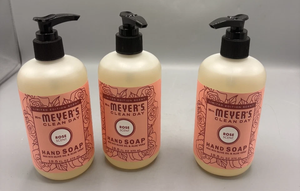 Mrs Meyers Clean Day Liquid Hand Soap Rose 12.5 Oz Limited Edition Scent
