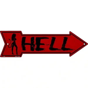 Letrero de flecha de metal Hell Novelty - Imagen 1 de 6