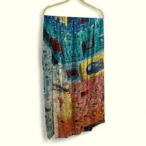 Tolani Stunning artsy coastal town printed scarf wrap India cotton modal - Picture 1 of 13
