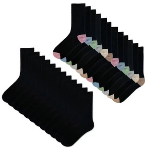 Ladies Socks 12 Pairs Black Ankle Cotton Blend Work Everyday Socks Size UK 4-8 - Picture 1 of 11