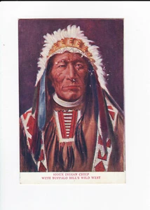 Vintage Postcard - Sioux Indian Chief with Buffalo Bill's Wild West - Unposted - Bild 1 von 2
