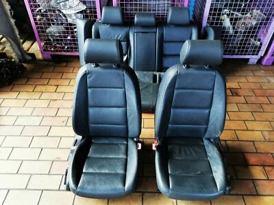 Audi A6 4F C6 Limousine Asientos De Cuero Tapicería De Cuero Cuero Negro Memoria - Imagen 1 de 4