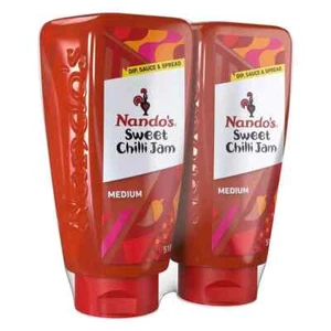 Nando's Sweet Chilli Jam Squeezy Medium Spicy Sauce Dip Spread 2 x 510g Pack - Picture 1 of 3
