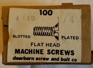 100 pieces - Slotted #4-40 x 1/4" Flat Head Machine Screw Steel Zinc Plated 4/40 - Picture 1 of 1