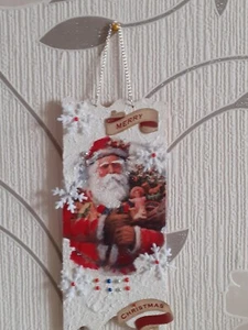 Decoupage Hand Decorated Wooden Boards Christmas scene - Picture 1 of 1