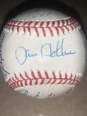 Philadelphia Phillies Firmado Autografiado 1993 Serie Mundial Béisbol Hollins Foto 1 de 4