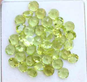 38.00 Cts Natural Peridot 6 MM Round Cut Faceted Loose Gemstone Lot - Picture 1 of 3