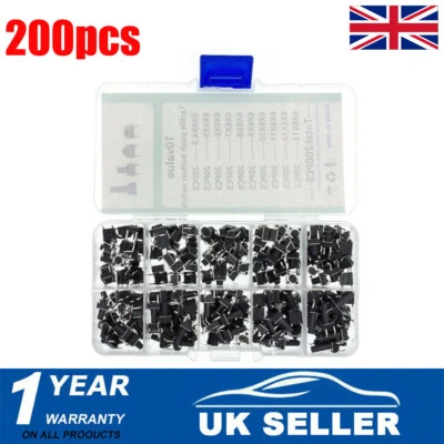 200PCS Tactile Switch Push Button 4Pin 6x6mm PCB Micro Momentary Tact Assortment - Image 1 of 4